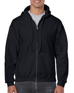 Gildan 18600 - FULL ZIP HOODED SWEATSHIRT 8 oz. Black