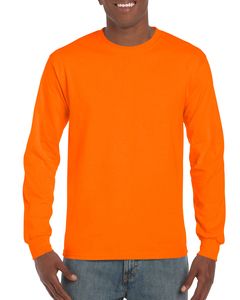 Gildan G240 - Ultra Cotton® 6 oz. Long-Sleeve T-Shirt (2400) Safety Orange