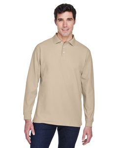 Devon & Jones D110 - Men's Pima Piqué Long-Sleeve Polo Stone