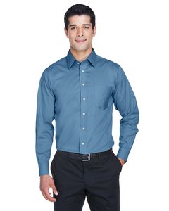 Devon & Jones DG530 - Men's Crown Collection Solid Stretch Twill Slate Blue