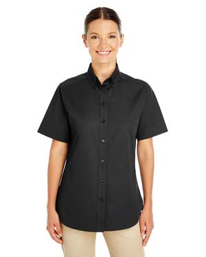 Harriton M582W - Ladies Foundation 100% Cotton Short Sleeve Twill Shirt Teflon