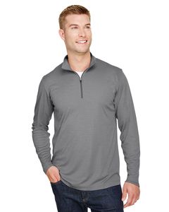 Team 365 TT31H - Men's Zone Sonic Heather Performance Quarter-Zip Dark Grey Heather