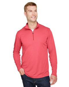 Team 365 TT31H - Men's Zone Sonic Heather Performance Quarter-Zip Sp Red Heather