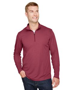 Team 365 TT31H - Men's Zone Sonic Heather Performance Quarter-Zip Sp Maroon Hthr